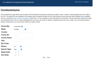 FHA approved condominium search